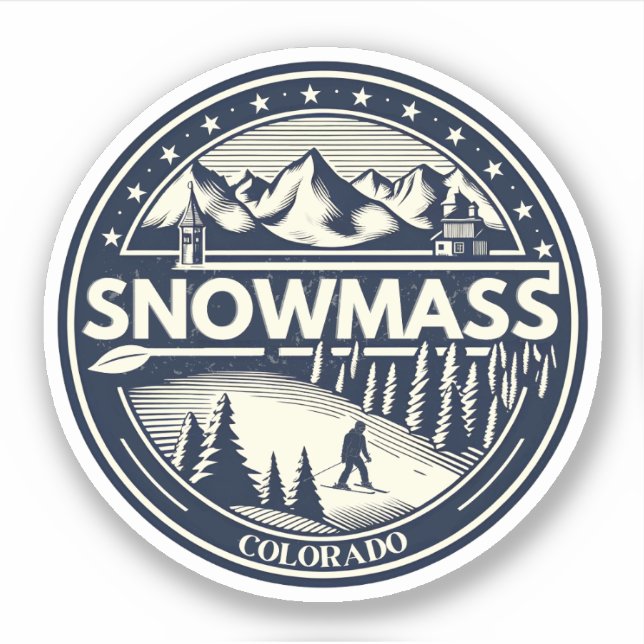 Aspen Snowmaß | Colorado Ski, Snowboardgeschenke Aufkleber (Vorderseite)