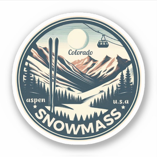 Aspen Snowmaß | Colorado Ski, Snowboardgeschenke Aufkleber (Vorderseite)