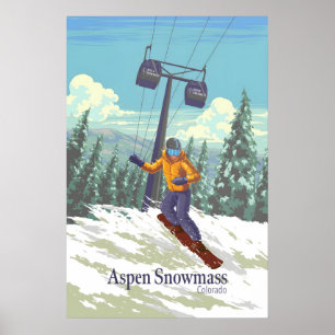 Aspen Snowmass Colorado Skigebiet Poster