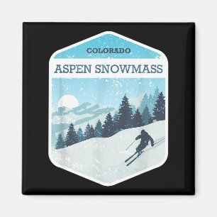 Aspen Snowmass Skigebiet Colorado Snowboardfahren  Magnet