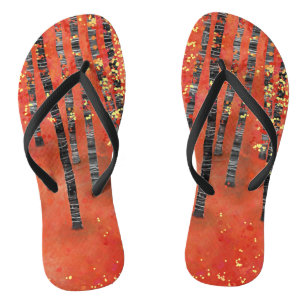 Aspen Tree Forest Abstrakte rote Landschaft Flip Flops