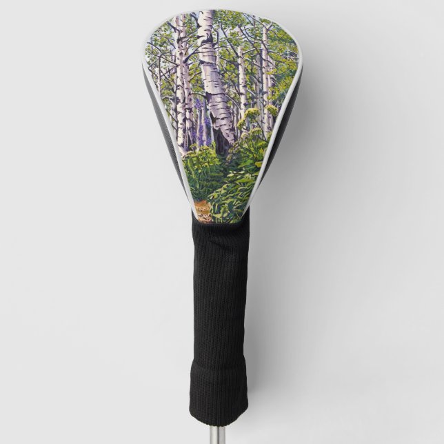 Aspen Tree Forest Lila Green Golf Head Cover Golf Headcover (Vorderseite)