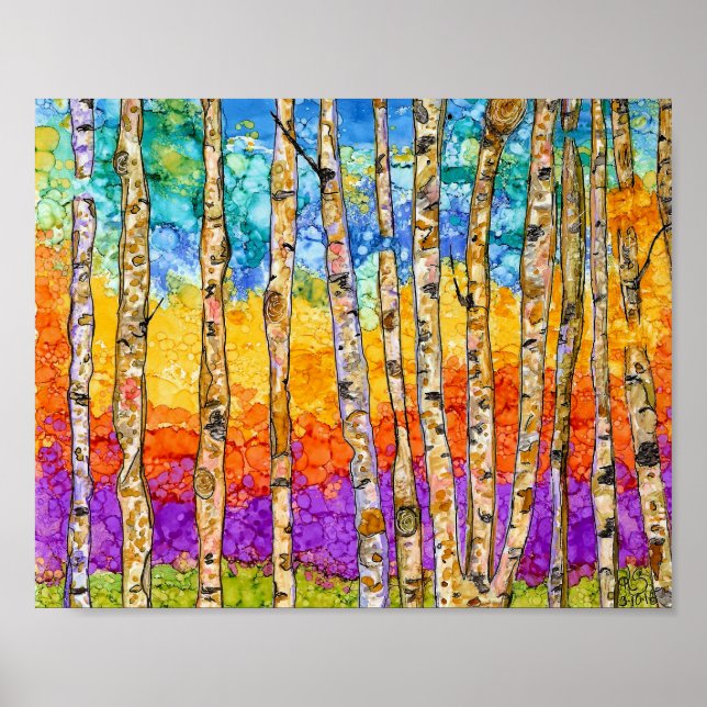 Aspen Trees Poster - 10" x 8" (Vorne)