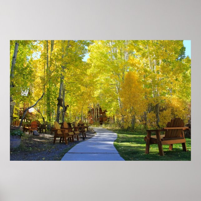 "Aspen Walkway" Herbstfarben, Hope Valley CA. Poster (Vorne)