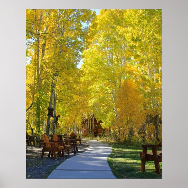 "Aspen Walkway", Portrait, Herbst Poster (Vorne)