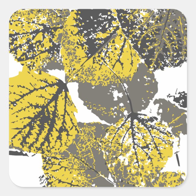 aspene Blätter Quadratischer Aufkleber (Vorderseite)