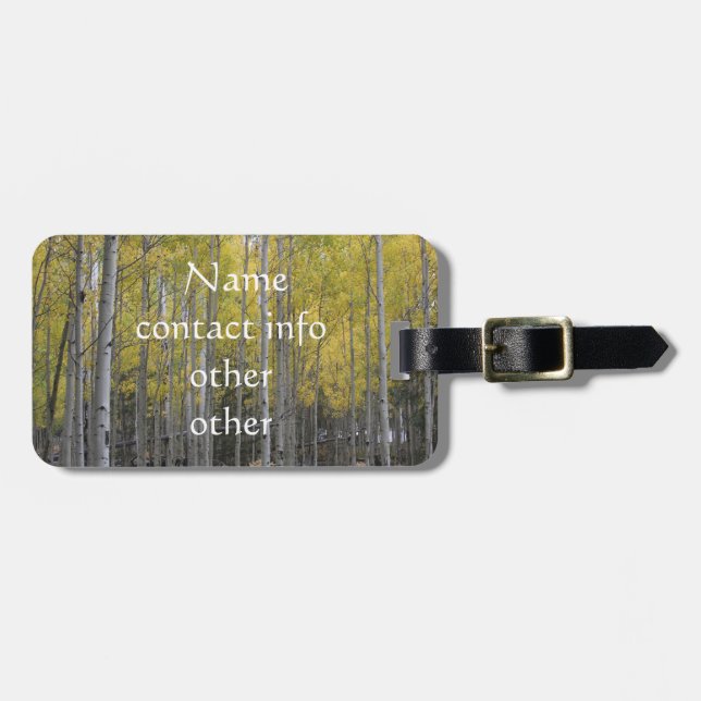 Aspens gelbes Glühen Gepäckanhänger (Vorderseite horizontal)