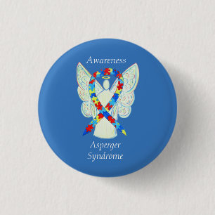 Asperger-Syndrom Angel Puzzle Ribbon-Buttone Button