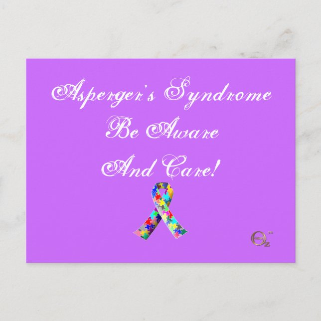 Asperger-Syndrom ist sich bewusst und vorsichtig! Postkarte (Vorderseite)
