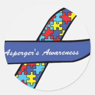 Asperger's Awareness Ribbon Runder Aufkleber