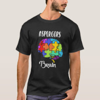 Aspergers Syndrom - Brain Puzzle Pieces Rainbow