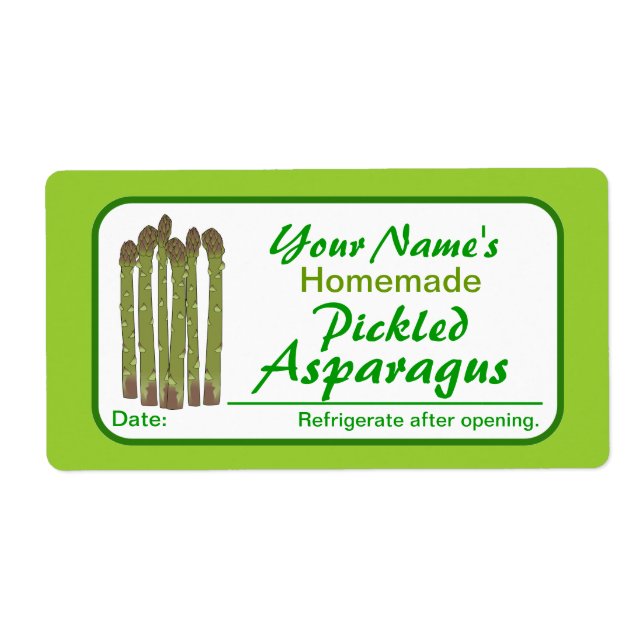 Asperges cuites Étiquettes de canne personnalisées (Devant)