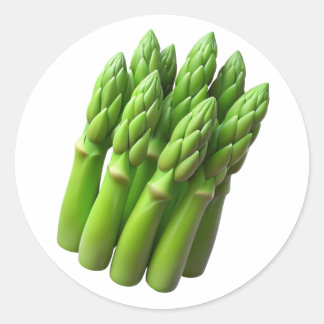 Asperges en plastique 3D - Étiquette rond brillant