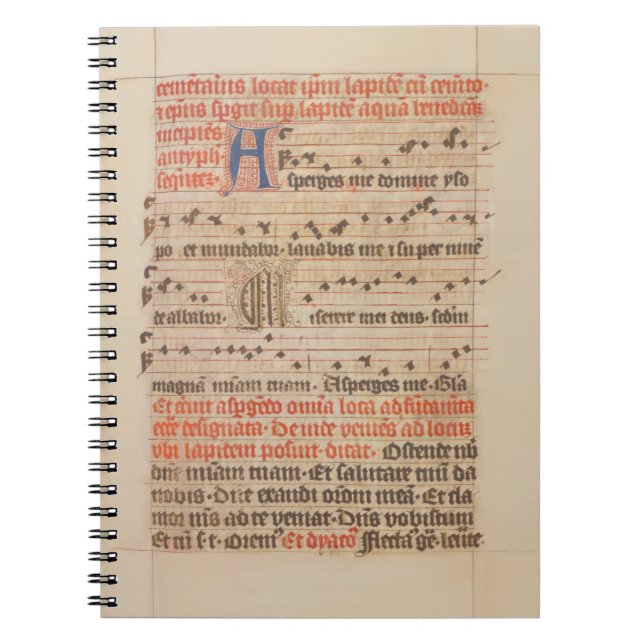 Asperges me - Gregoriant Chant Mittelalterliches M Notizblock (Vorderseite)