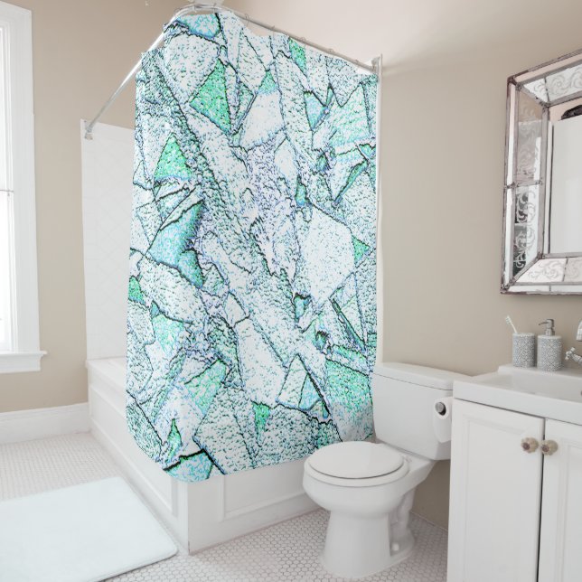 Áspero como rocha, num misto de ciano e menta duschvorhang (Beispiel)