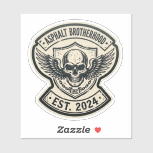 Asphalt Brotherhood MC Schädel Flügel Aufkleber Es
