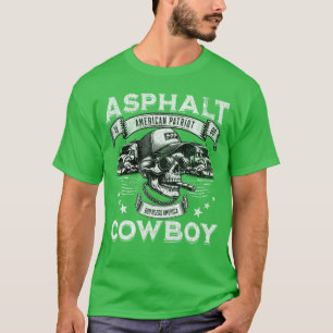 Asphalt Cowboy Amerikanische Flagge LKW Fahrer Ruc T-Shirt