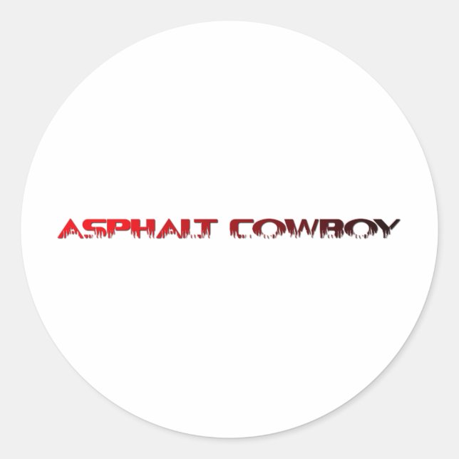 Asphalt Cowboy Red Name Line 1 Runder Aufkleber (Vorderseite)