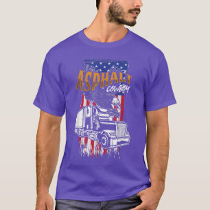 Asphalt Cowboy US Flag Truck Driver Truck T-Shirt