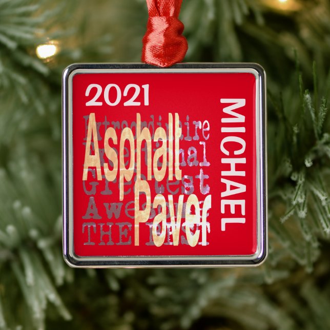 Asphalt Paver Extraordinaire CUSTOM Ornament Aus Metall (Baum)
