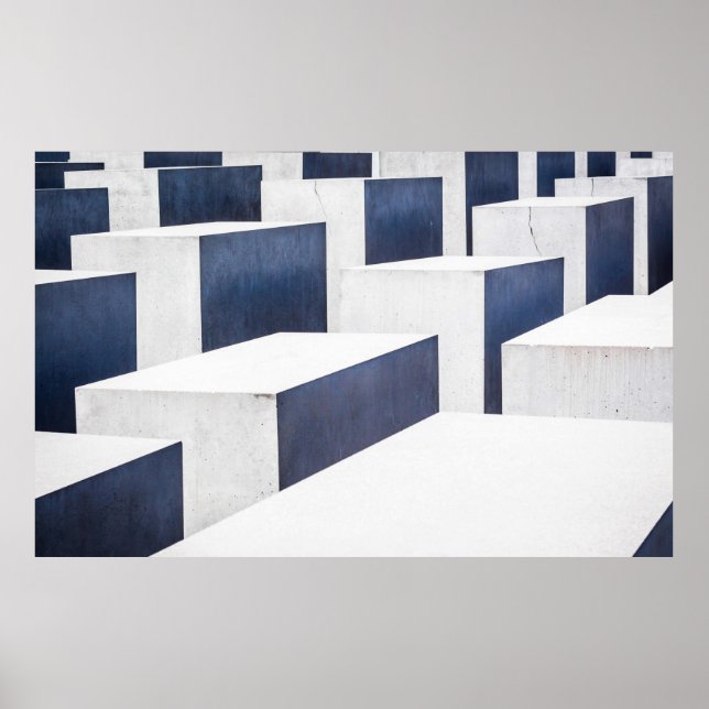 Asphaltdecke aus weißem Beton Poster (Vorne)