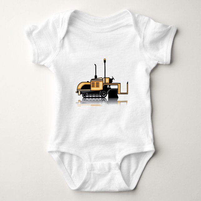 Asphaltstraßenbetoniermaschinenvektor Baby Strampler (Vorderseite)