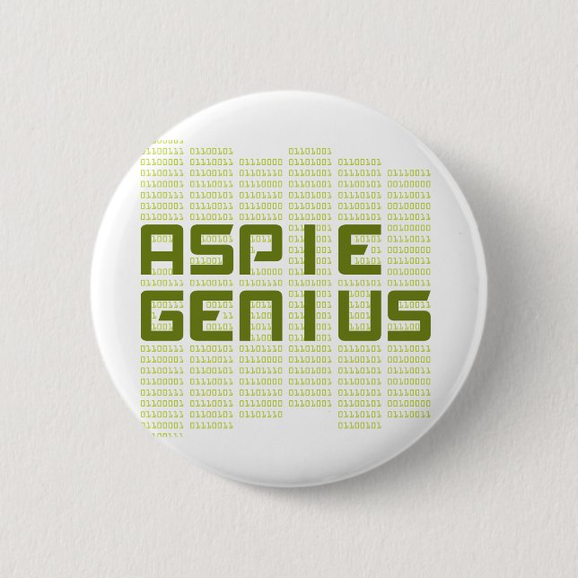 Aspie Genie - Computer Button (Vorderseite)