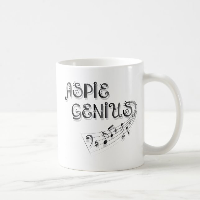 Aspie Genie - Musik Kaffeetasse (Rechts)