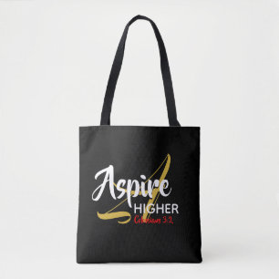 ASPIRE HIGHER Inspiration Christliche Schrift Tasche