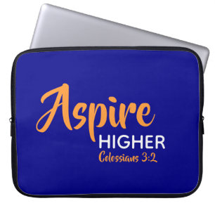 ASPIRE HIGHER Inspirational Christlich Blue Laptopschutzhülle