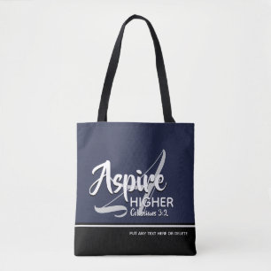 ASPIRE HIGHER Inspirational Christlich NAVY Tasche