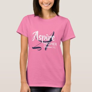 ASPIRE HIGHER Monogramm Christliches PINK Inspirie T-Shirt