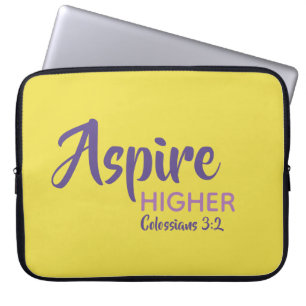 ASPIRE HÖHER Inspiration Christlich gelb Laptopschutzhülle