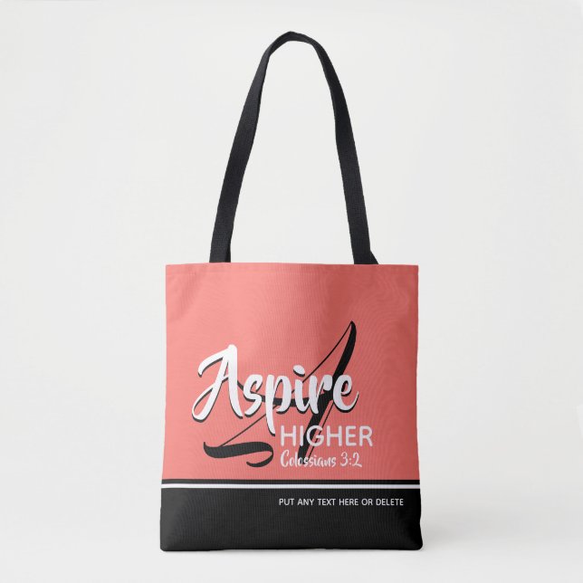 ASPIRE HÖHER Inspiration Christliche CORAL Tasche (Vorderseite)