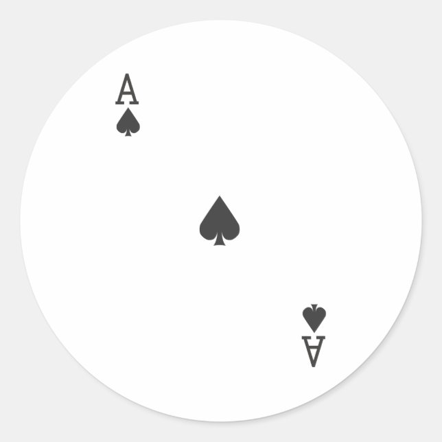 Ass der Spade Runder Aufkleber (Vorderseite)