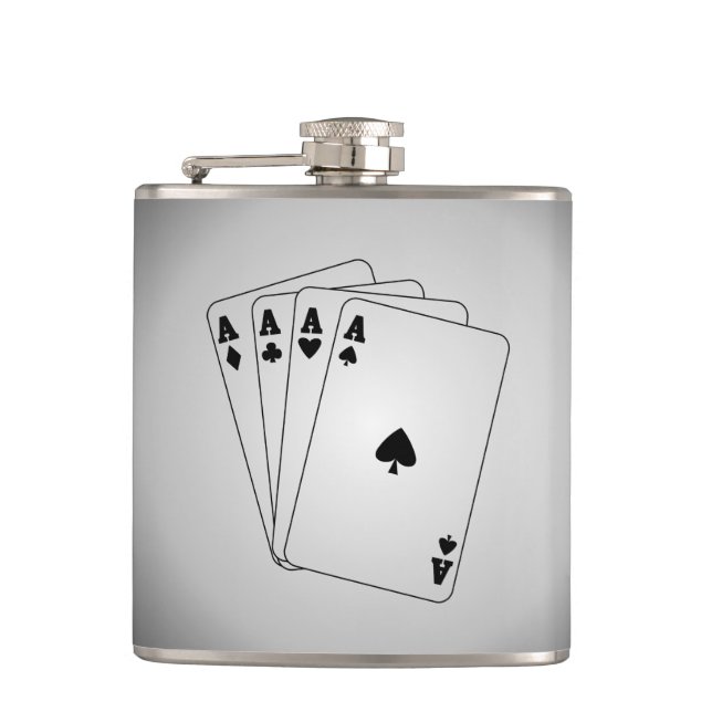 Ass Pokerblatt Flachmann (Vorderseite)