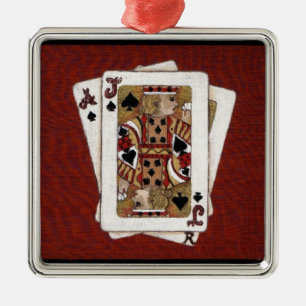 Ass und Jack Spielkarten Ornament von K. Hubler Aus Metall