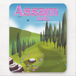 Assam India Reiseplakat drucken. Mousepad