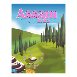 Assam Indien Reiseplakat Druck. Fotodruck