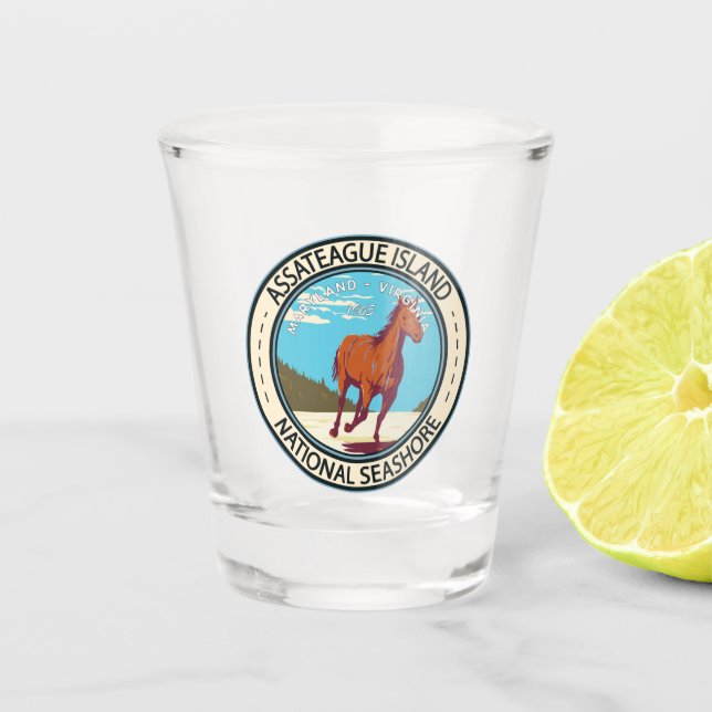 Assateague Island National Seashore Abzeichen Schnapsglas (Vorderseite)