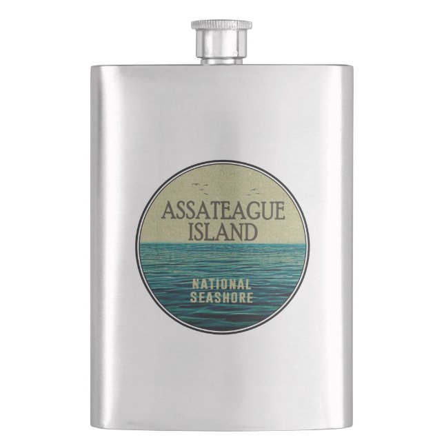 Assateague Island National Seashore Ocean Birds Flachmann (Vorderseite)