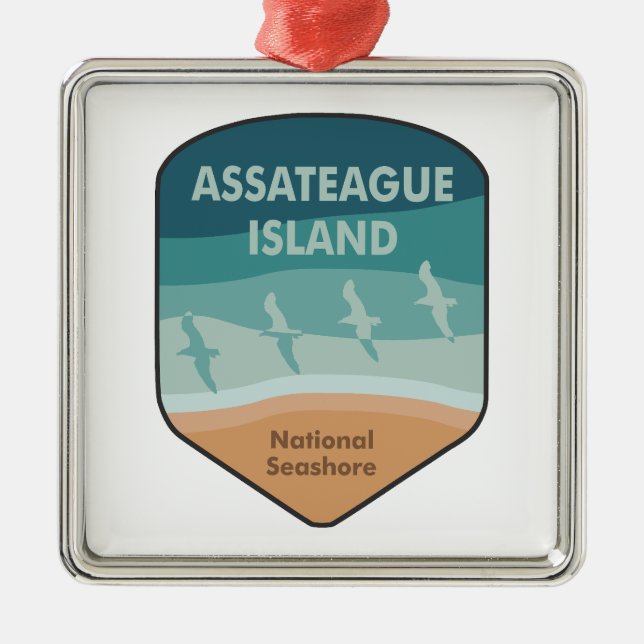 Assateague Island National Seashore Seagulas Ornament Aus Metall (Vorne)