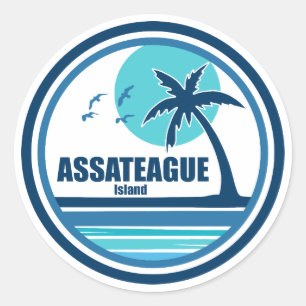 Assateague Island Palm Tree Birds Runder Aufkleber
