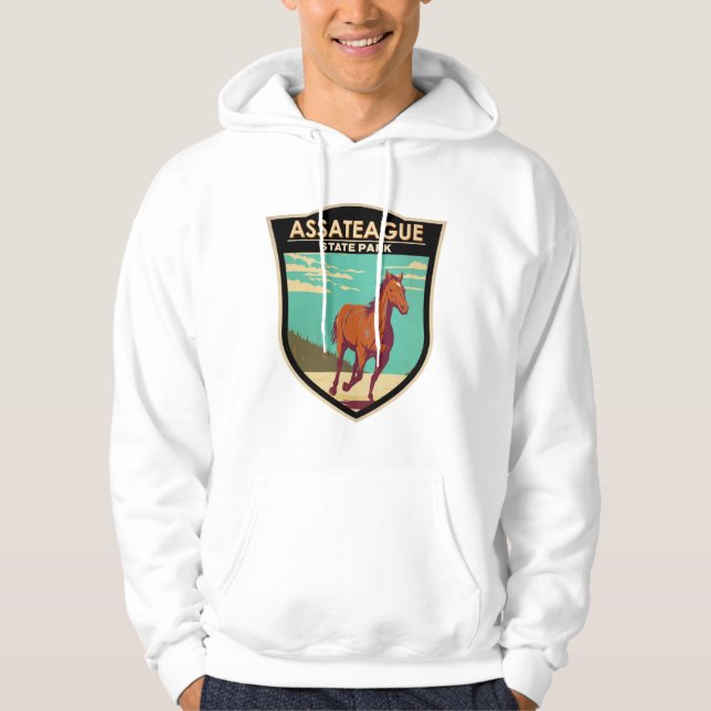 Assateague Staat Park Maryland Abzeichen Hoodie (Vorderseite)