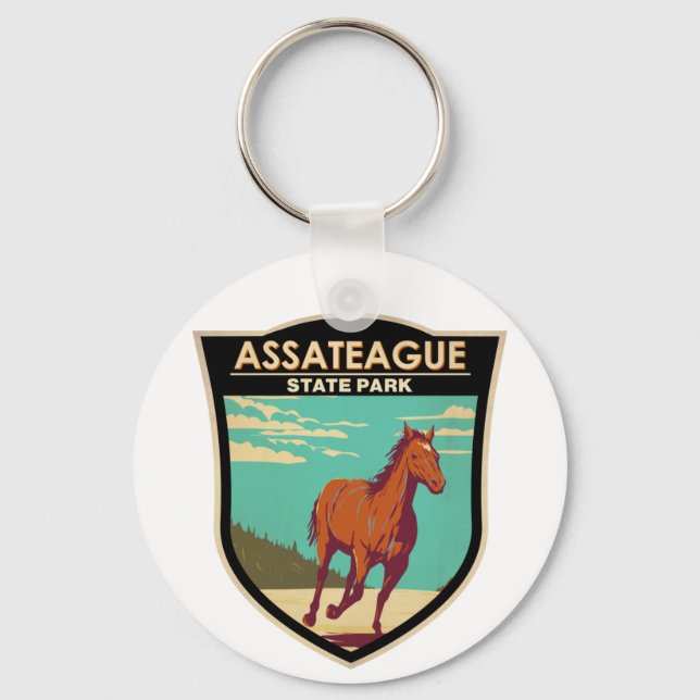 Assateague Staat Park Maryland Abzeichen Schlüsselanhänger (Vorderseite)