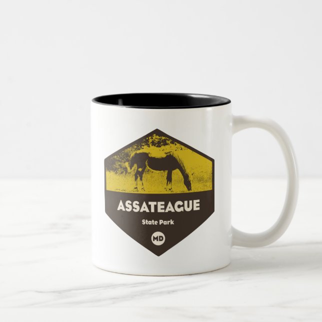 Assateague Staat Park Maryland Zweifarbige Tasse (Rechts)