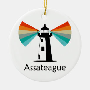 Assateague Virginia Leuchtturm Regenbogen Keramik Ornament