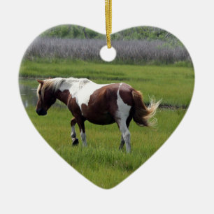 Assateague wildes Pferd Keramik Ornament