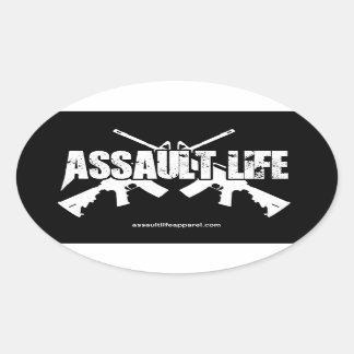 Assault Life - Old School AR Ovaler Aufkleber