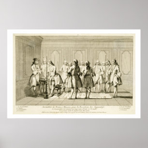 Assembly of Free Masons to Initiate an Apprentice, Poster